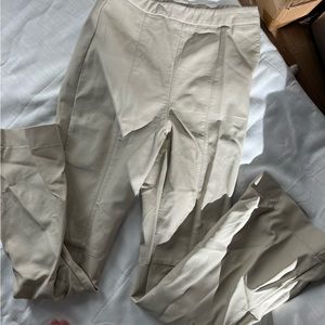 Glassons tan leather flare pants